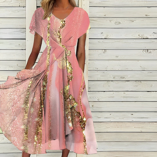 Heidi - Schönes rosa-goldenes Kleid für besondere Anlässe