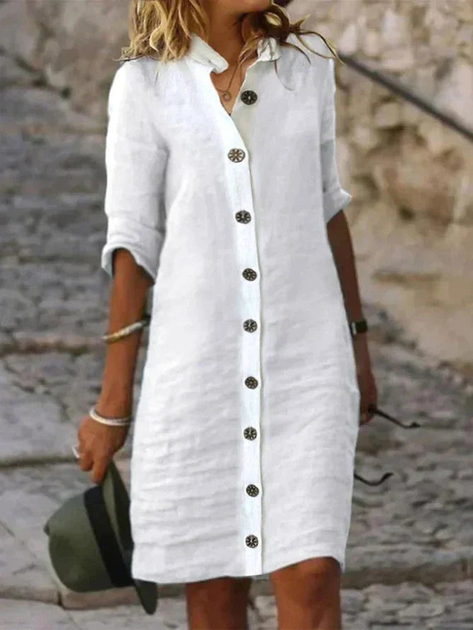 Elegantes Leinenkleid