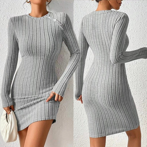 Bodycon Kleid aus geripptem Strickmaterial