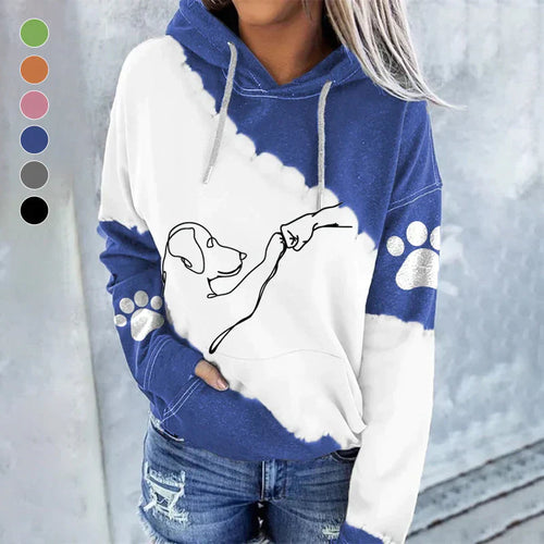 Stylischer Kapuzenpullover mit Hundeillustrationen