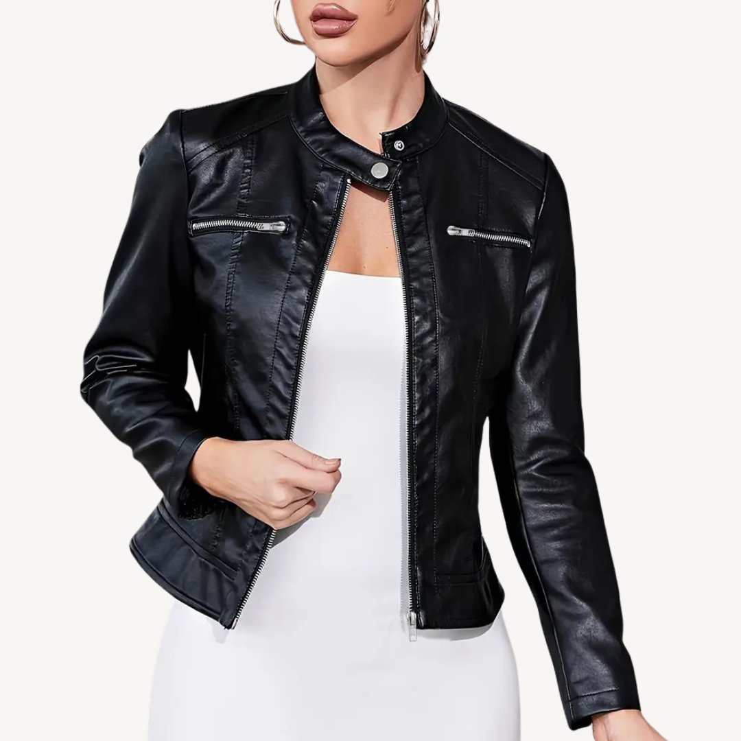 Heidi-Mode | Schwarze Lederjacke für Damen