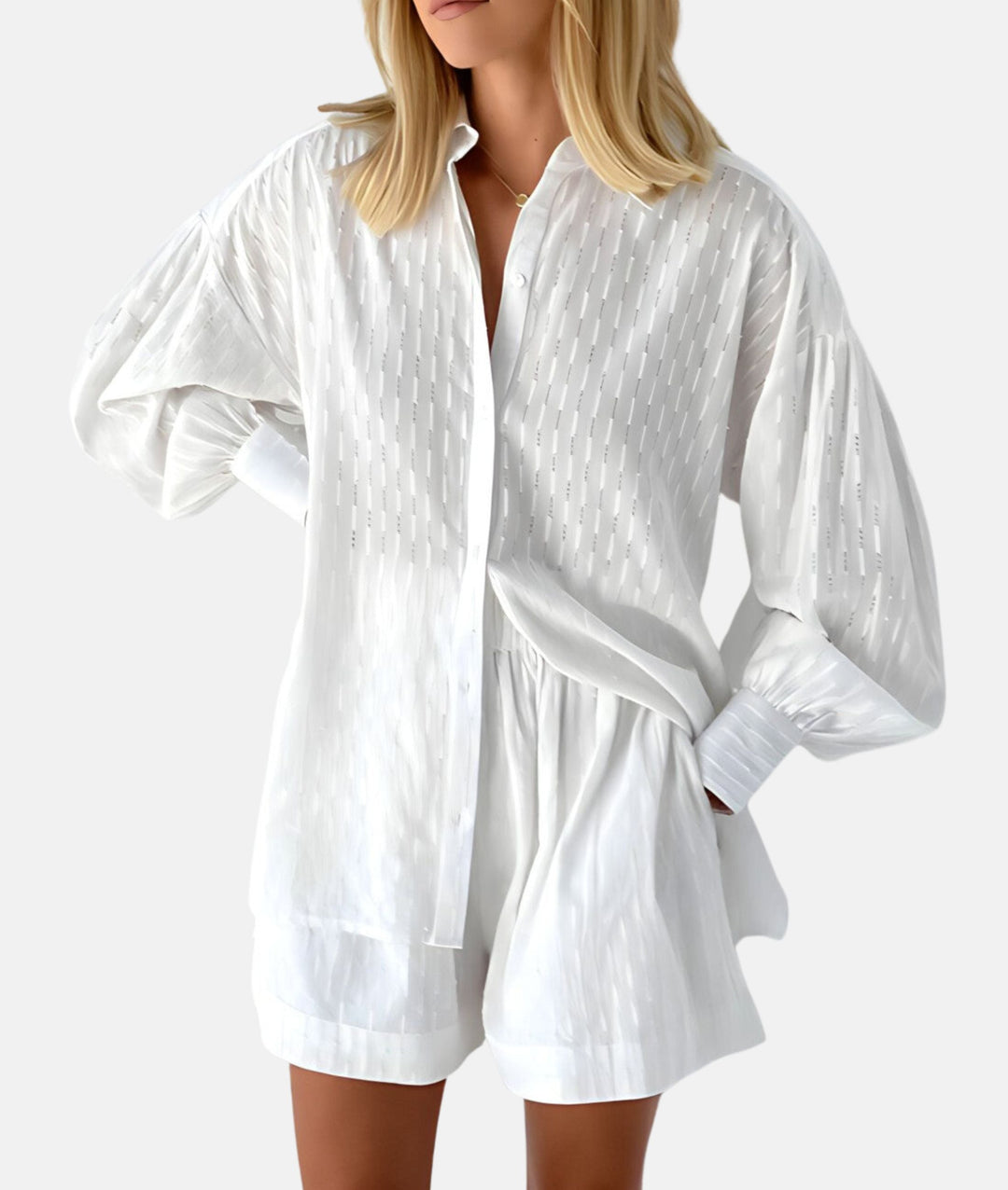 stoffen shirt en shortset