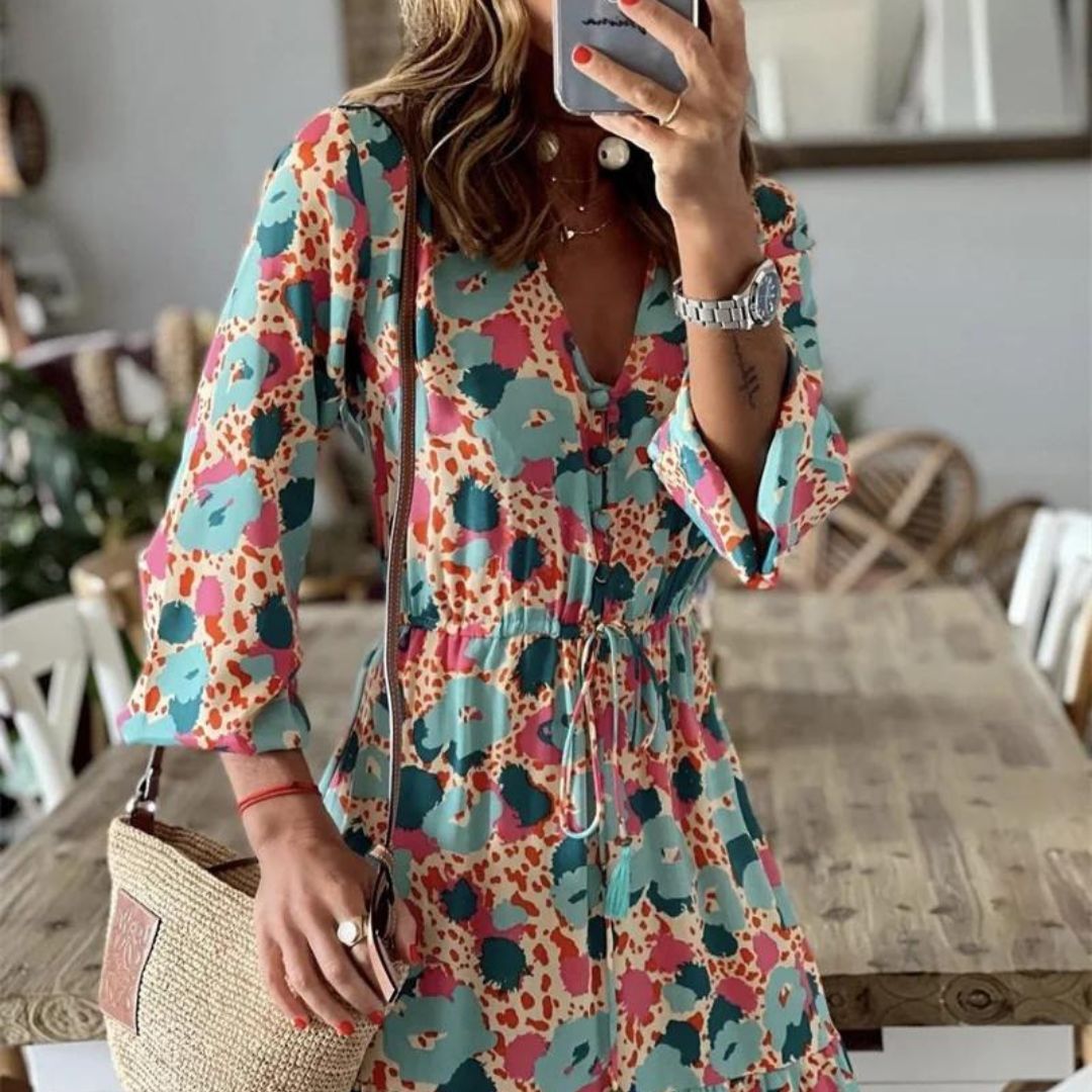 Langes Boho-Kleid mit Paisley-Muster