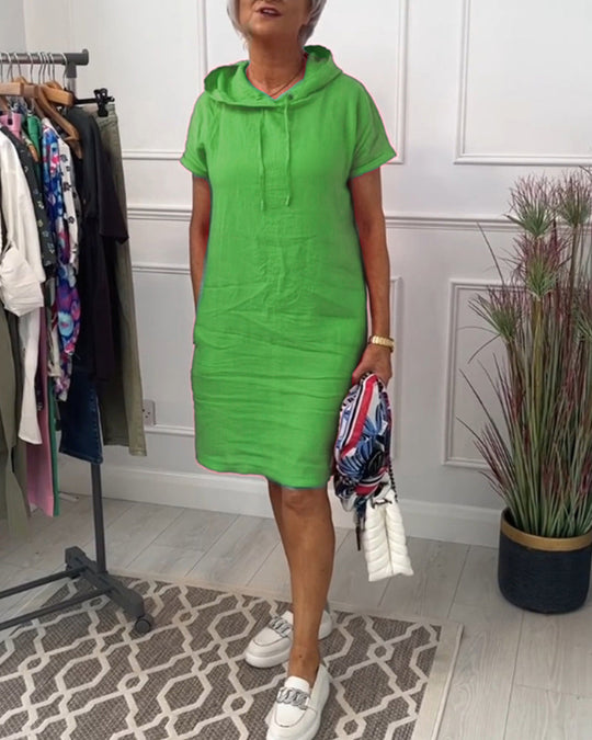 Heidi-Mode | Kurzärmliges Freizeitkleid mit Kapuze