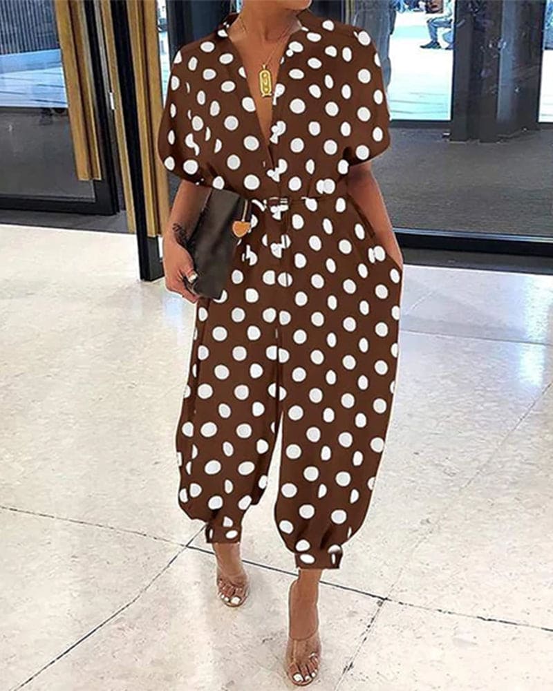 Heidi-Mode | Weinlese Mehrfarbiger Jumpsuit