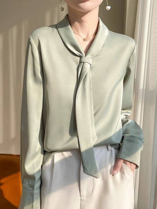 Heidi-Mode | Elegantes Langarmshirt mit Fließendem Kragen
