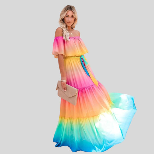 Heidi-Mode | Lange Kleid mit Volants