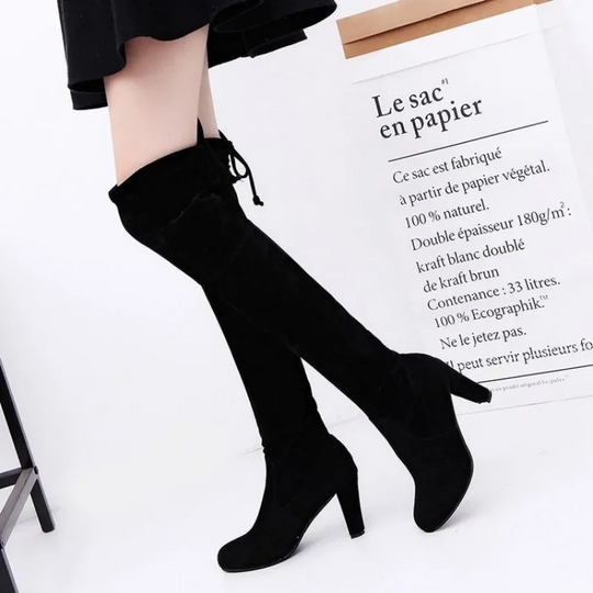 Heidi-Mode | Overknee Stiefel Damen Plattformschuhe, Bequeme Passform