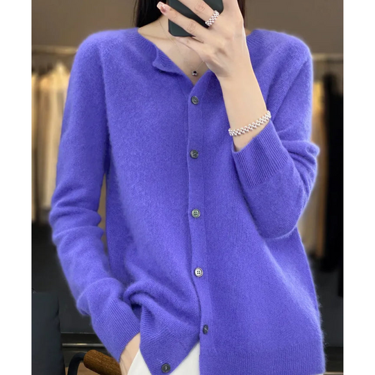Heidi-Mode | Damen Rundhals Cardigan Pullover
