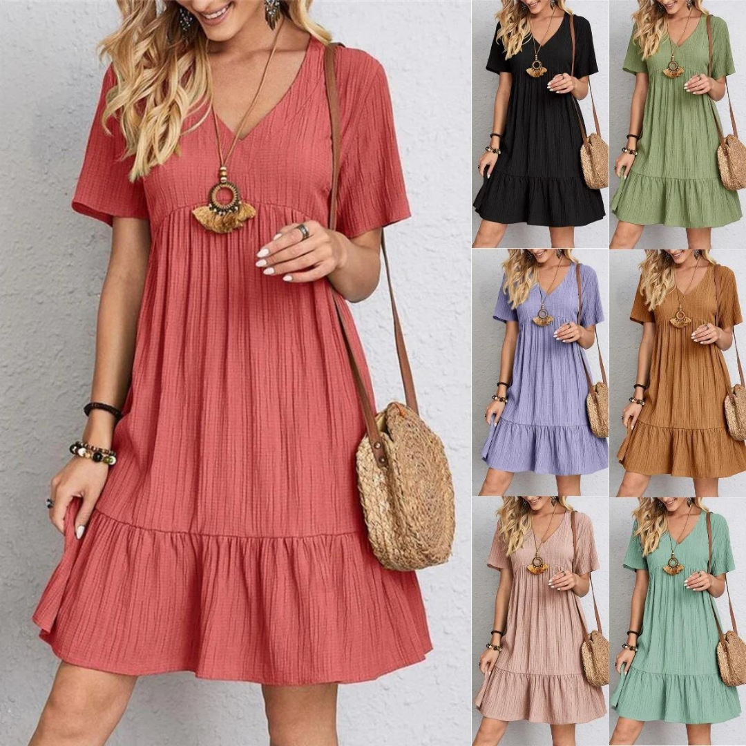 Heidi-Mode | Kontroll Retro V-Ausschnitt Kleid