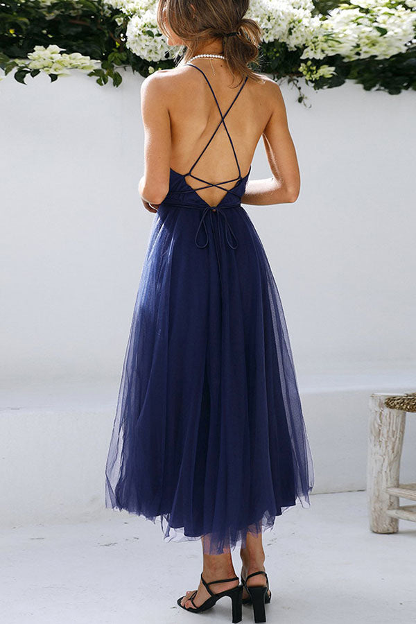 Heidi-Mode | Midi Kleid aus Tüll mit V-Ausschnitt Feeling Romantic