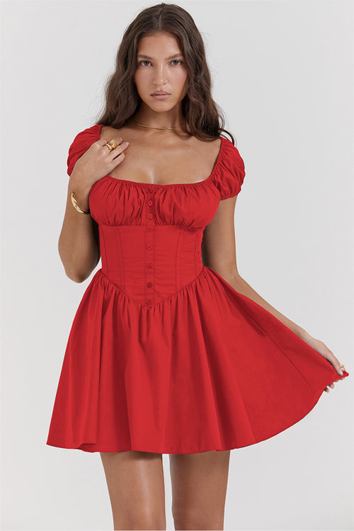 Heidi-Mode | Whatever It Takes Smocked Flare Mini-Kleid