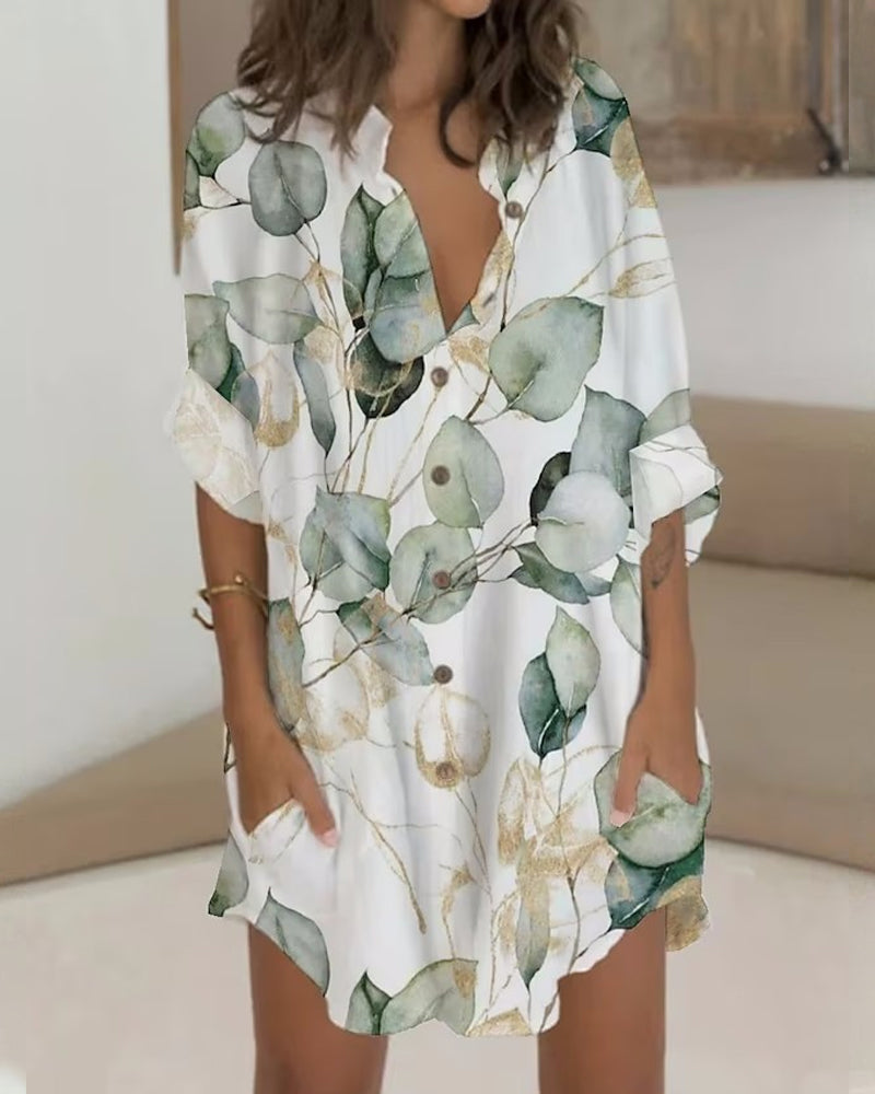Heidi-Mode | Kleid mit Knopfleiste, Langen Ärmeln und Tasche