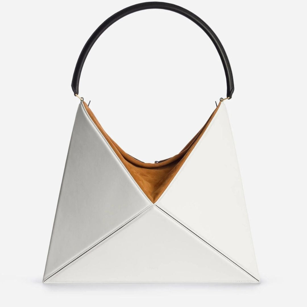 Heidi-Mode Hobo Mutige Geometrische Schultertasche mit rundem Griff