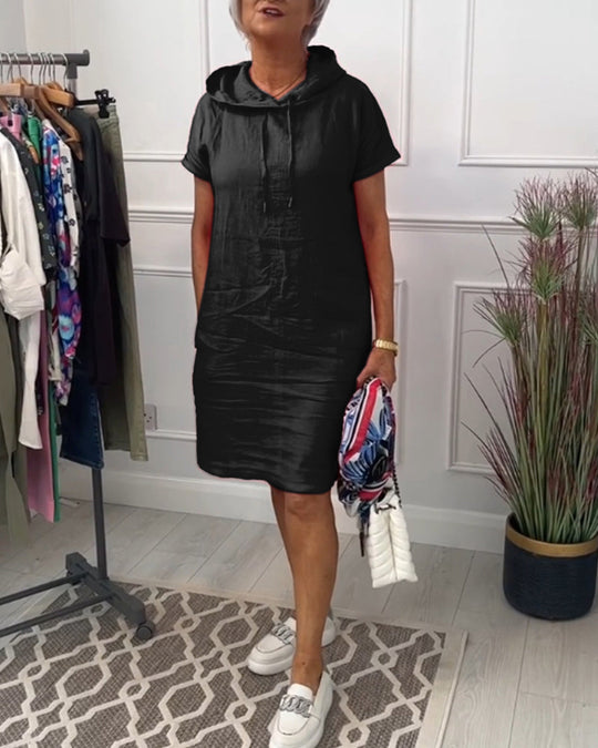 Heidi-Mode | Kurzärmliges Freizeitkleid mit Kapuze