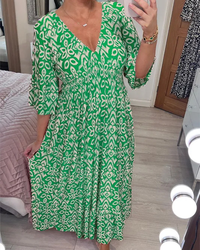 Heidi-Mode | Rotes Bedrucktes Maxikleid