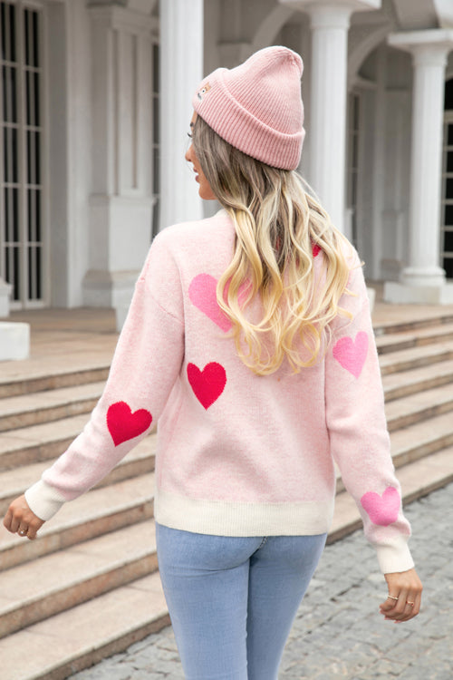 Heidi-Mode | Just Believe Heart Langarm Strickpullover
