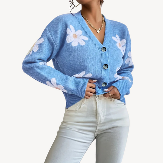 Heidi-Mode | Floral Button-Front Cardigan für Frauen