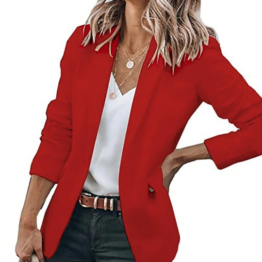 Heidi-Mode Blazer Damen Puffärmel, Locker Schwarz