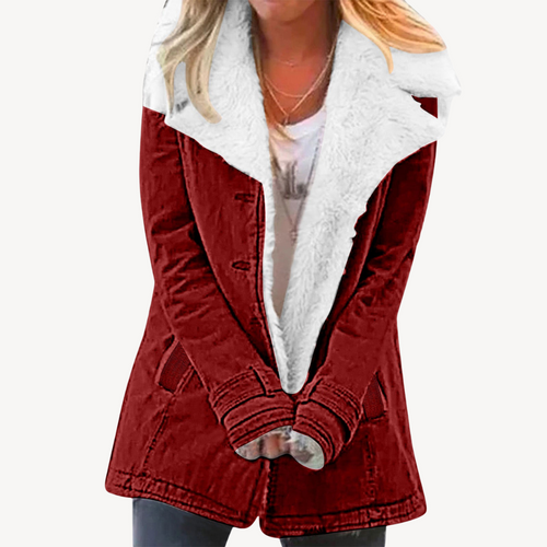 Heidi-Mode | Damen Sherpa Gefütterte Denimjacke