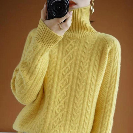 Heidi-Mode | Gestrickter Rollkragenpullover aus Kaschmir