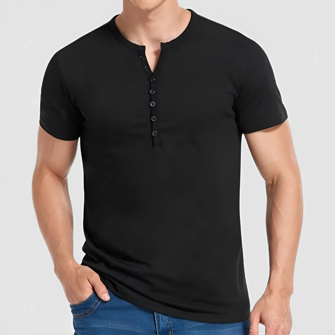 Kurzärmliges Henley-Shirt