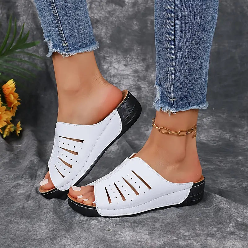Heidi-Mode | Strandsandalen mit Niedrigem Keilabsatz