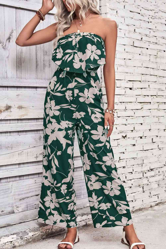 Heidi-Mode | Floral Strapless Weit Bein Overall
