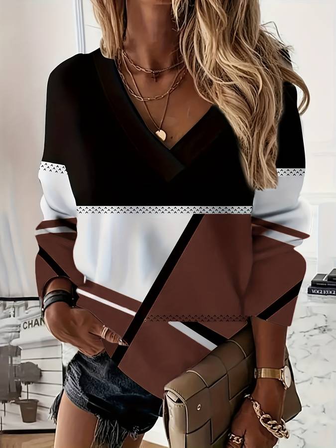 Heidi-Mode | Farbiges T-Shirt mit Geo Druck