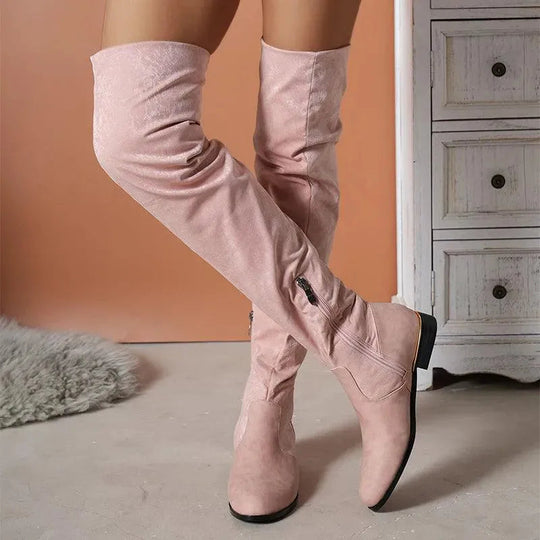 Heidi-Mode | Overknee laarzen gemaakt van suede