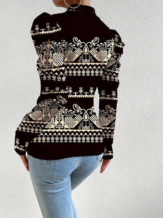 Heidi-Mode | Satinbluse mit Puffärmeln