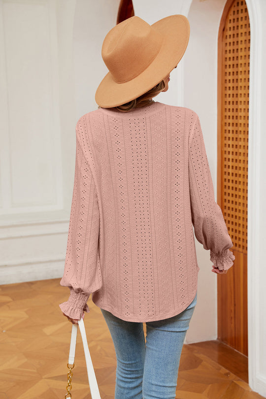 Heidi-Mode | Notchkragen Volant Ärmel Bluse