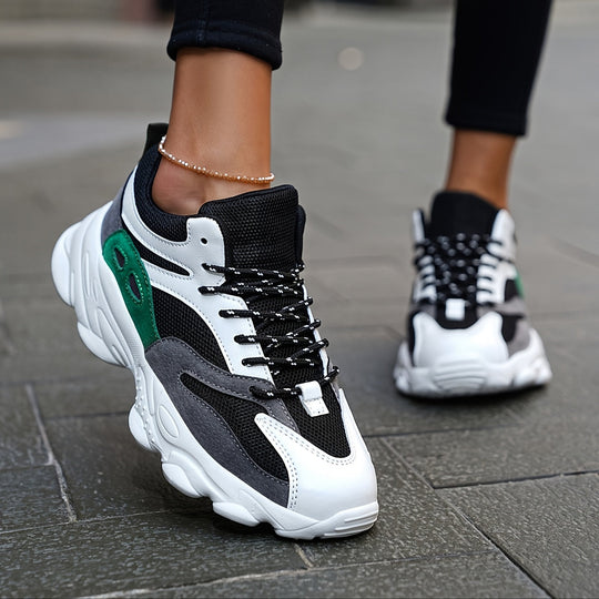 Heidi-Mode | Dicke Sohle Stoßdämpfende Chunky Sneakers für Frauen