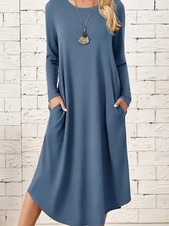 Midi-Kleid mit langen Ärmeln für jeden Tag