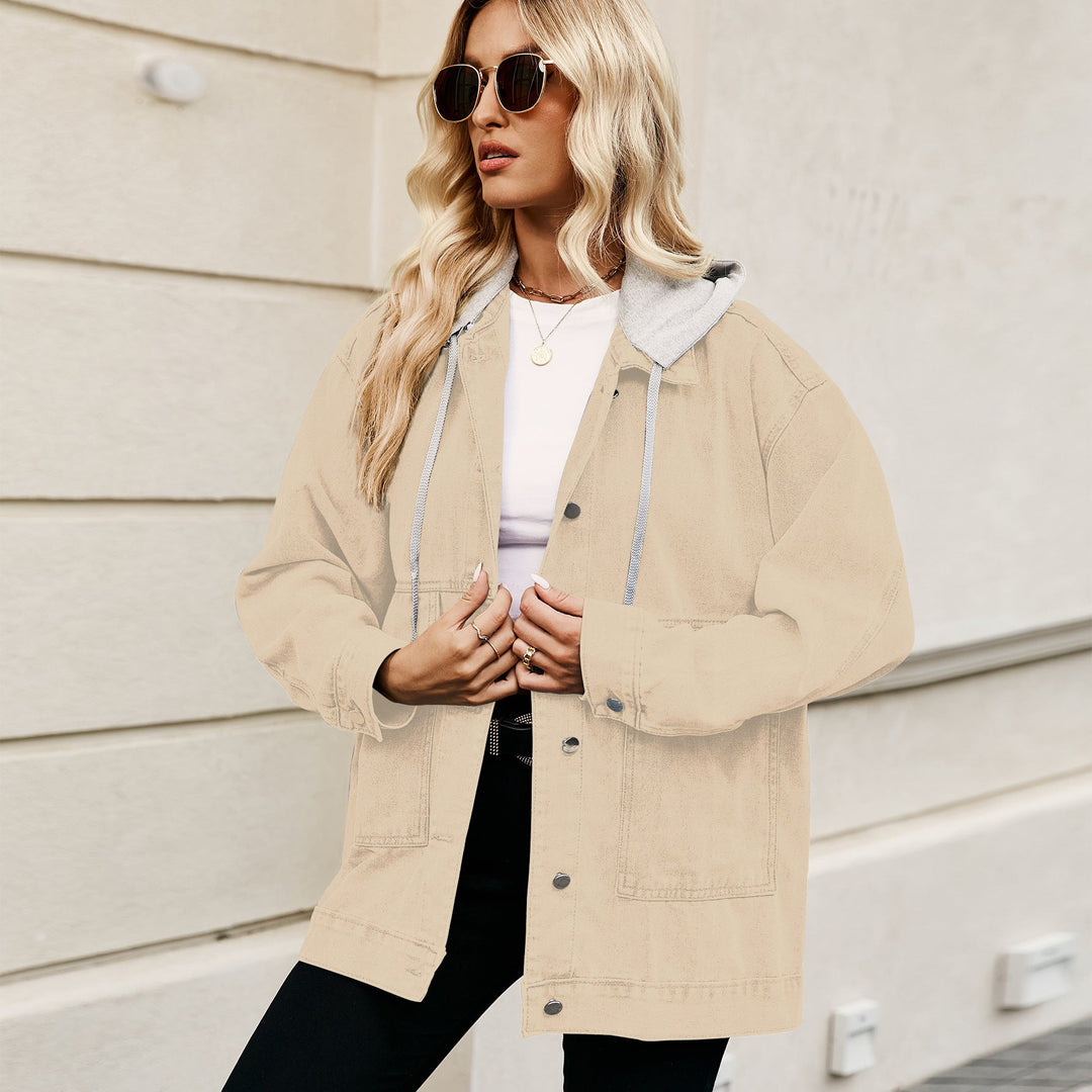 Heidi-Mode | Damen Loose Fit Denim Jacke Mit Kapuze