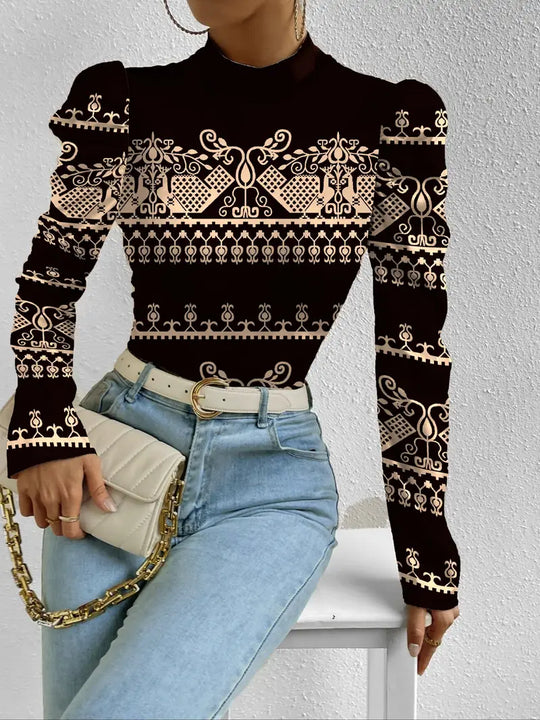 Heidi-Mode | Satinbluse mit Puffärmeln