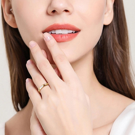 Heidi-Mode | 925 Sterling Silber Eingelassener Moissanite Ring