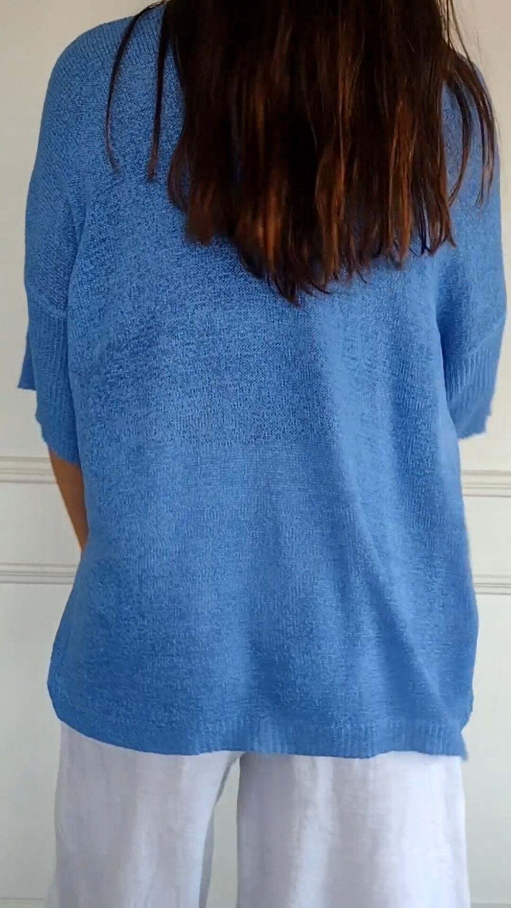 Pullover gestricktes Shirt mit V-Ausschnitt
