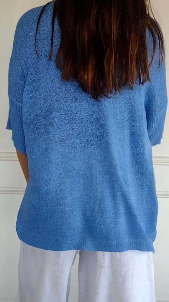 Pullover gestricktes Shirt mit V-Ausschnitt