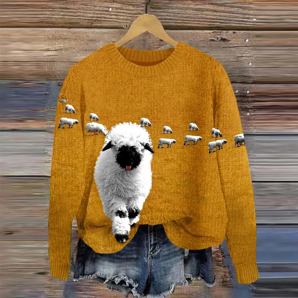Heidi-Mode | Douillet En Maille À Col Rond Et Imprimé Stray Sheep