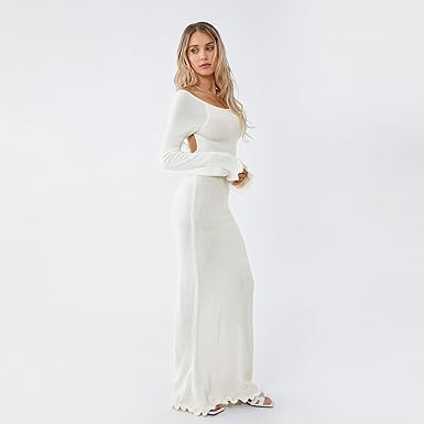 Ryann | Rückenfreies Maxi-Strickkleid