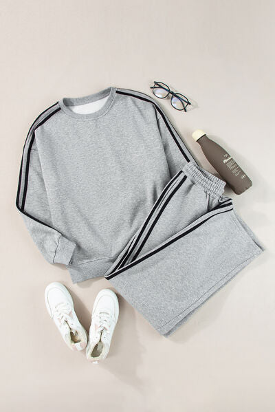 Heidi-Mode | Seitlich Gestreiftes Rundhals-Top und Active Set mit Hose