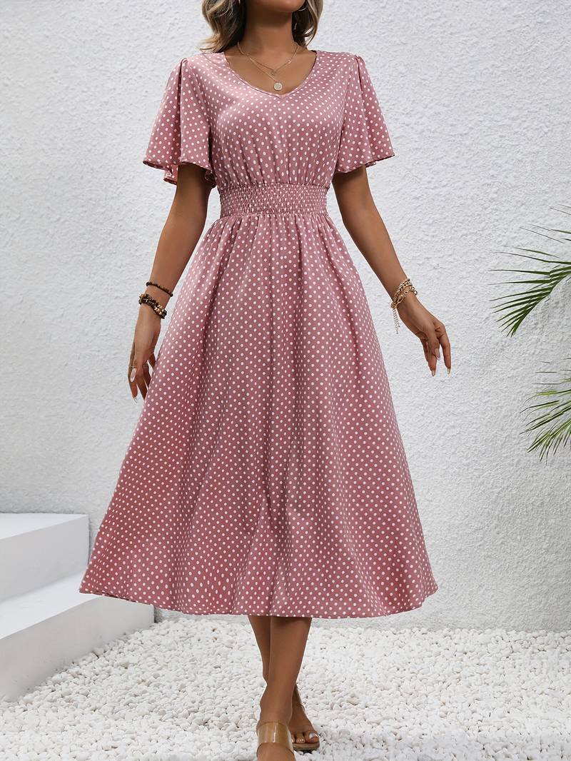 Heidi – allover-print-kurzarmkleid für frühling und sommer