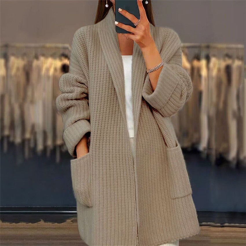 Heidi-Mode | Lässige Sommer Strickjacke Damen mit Taschen