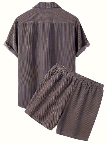 Corduroy Hemd mit kurzen Ärmeln und Shorts