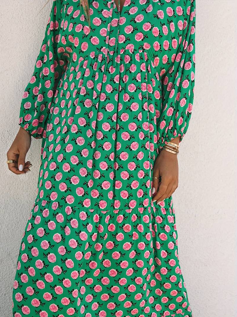 boho maxi jurk met bloemenprint