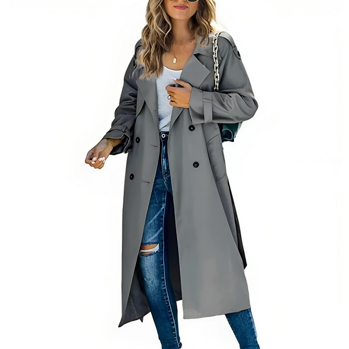 Eleganter zweireihiger Trenchcoat für Damen