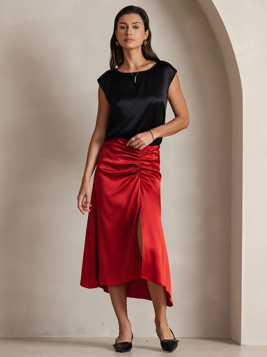 Heidi-Mode | Seiden Kapuze Ärmel Bluse
