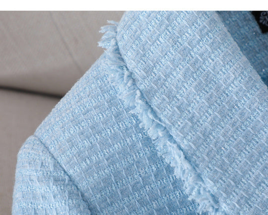 Heidi-Mode | Weiß Klassischer Stil Hohe Qualität Temperament Tweed Mantel