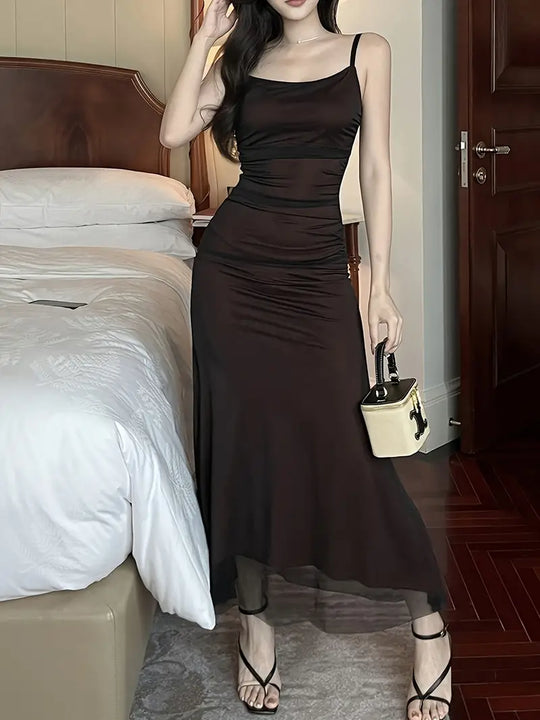 Heidi-Mode | Midi Kleid Glamour Stil Ohne Ärmel